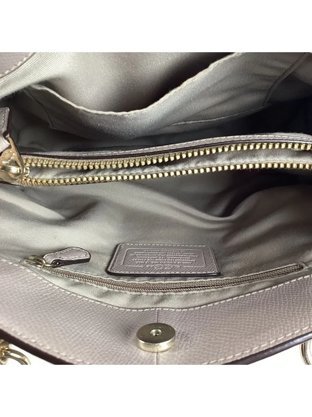 Coach Minetta‎ toupe bag White exotic leather hand shoulder purse